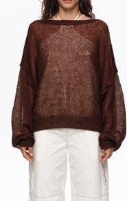 BIMBA Y LOLA Mohair boat neck sweater