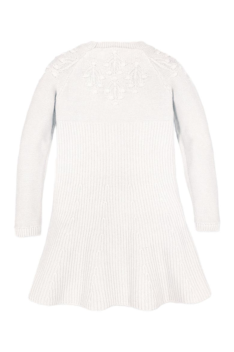 Baby Girls' Organic Skater Sweater Dress, Infant, Alternate, color, Soft White Fancy Stitch