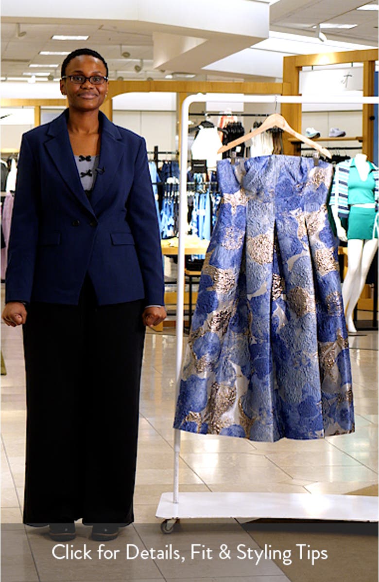 Floral Strapless Fit & Flare Midi Cocktail Dress, sales video thumbnail