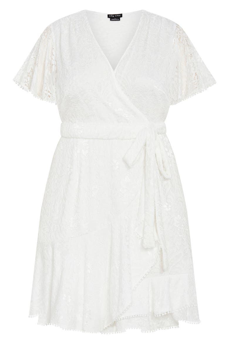 Sweat Lace Wrap Dress, Alternate, color, IVORY