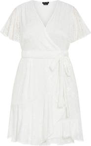 City Chic Sweat Lace Wrap Dress