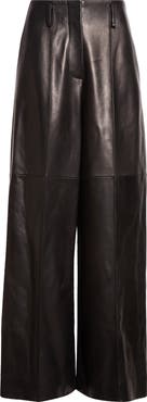 GRACE LING Mercury Wide Leg Leather Trousers
