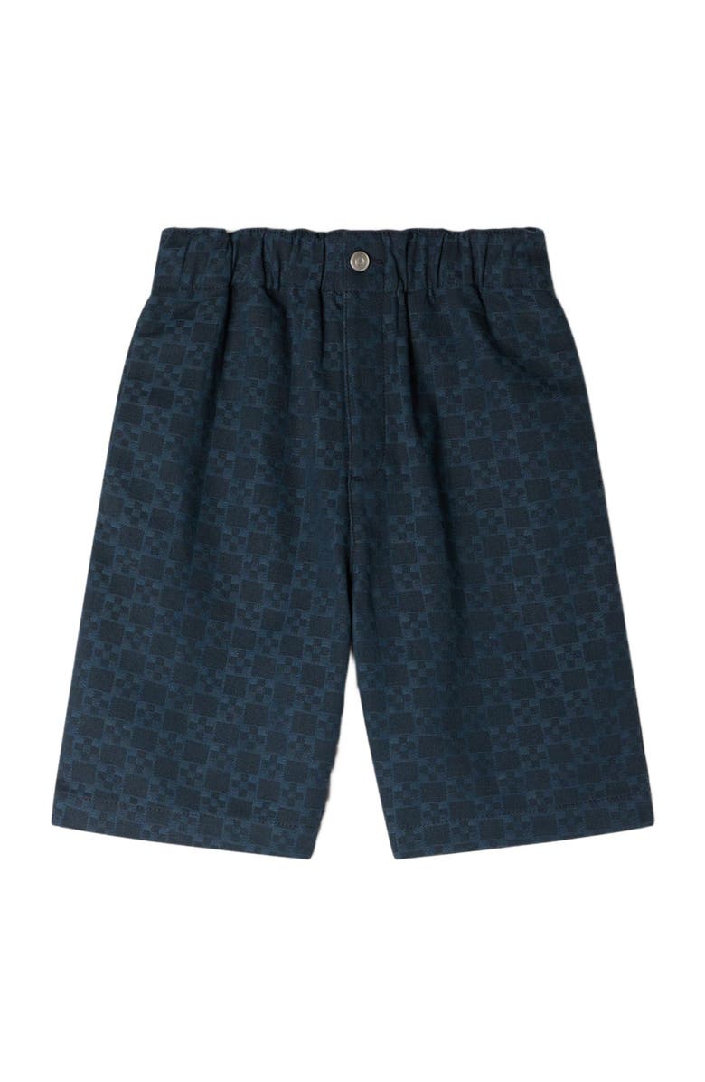 SANDRO Square Cross denim shorts, Alternate, color, Navy Blue