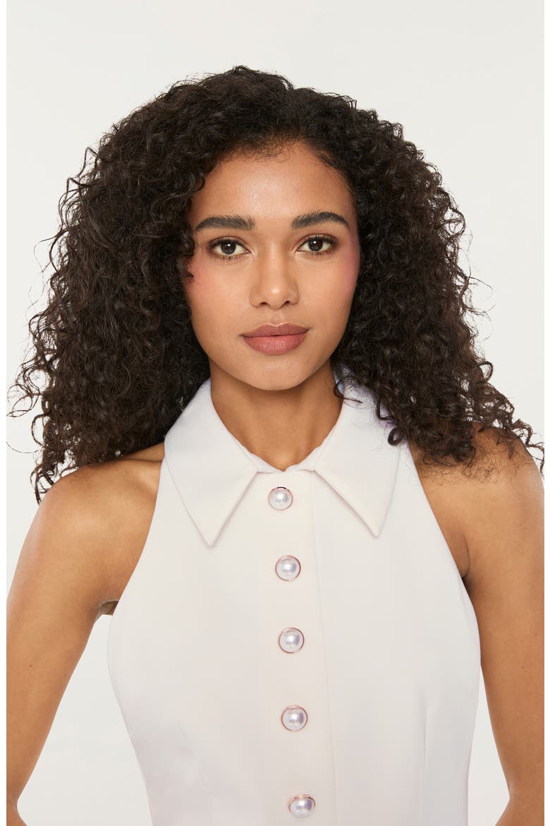 Amaya Button Front Sheath, Alternate, color, WHITE