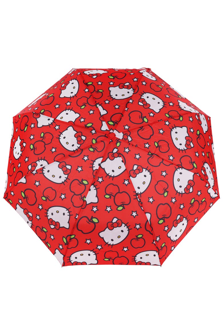 Apples Allover Print Umbrella, Alternate, color, RED