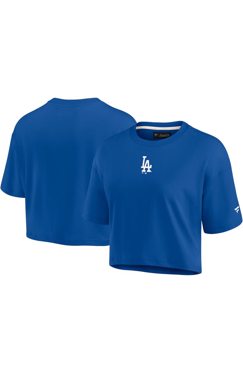 Fanatics Signature Women's Fanatics Signature Royal Los Angeles Dodgers Elements Super Soft Boxy Cropped T-Shirt, Main, color, 