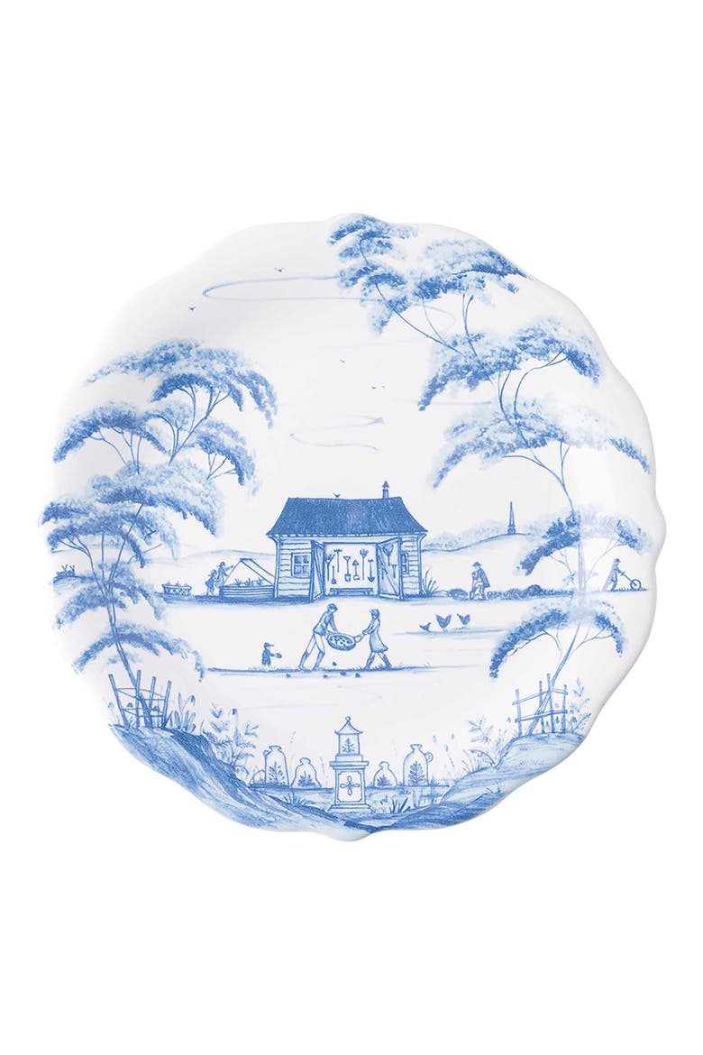 Country Estate Set of 4 Party Plates, Alternate, color, DELFT BLUE