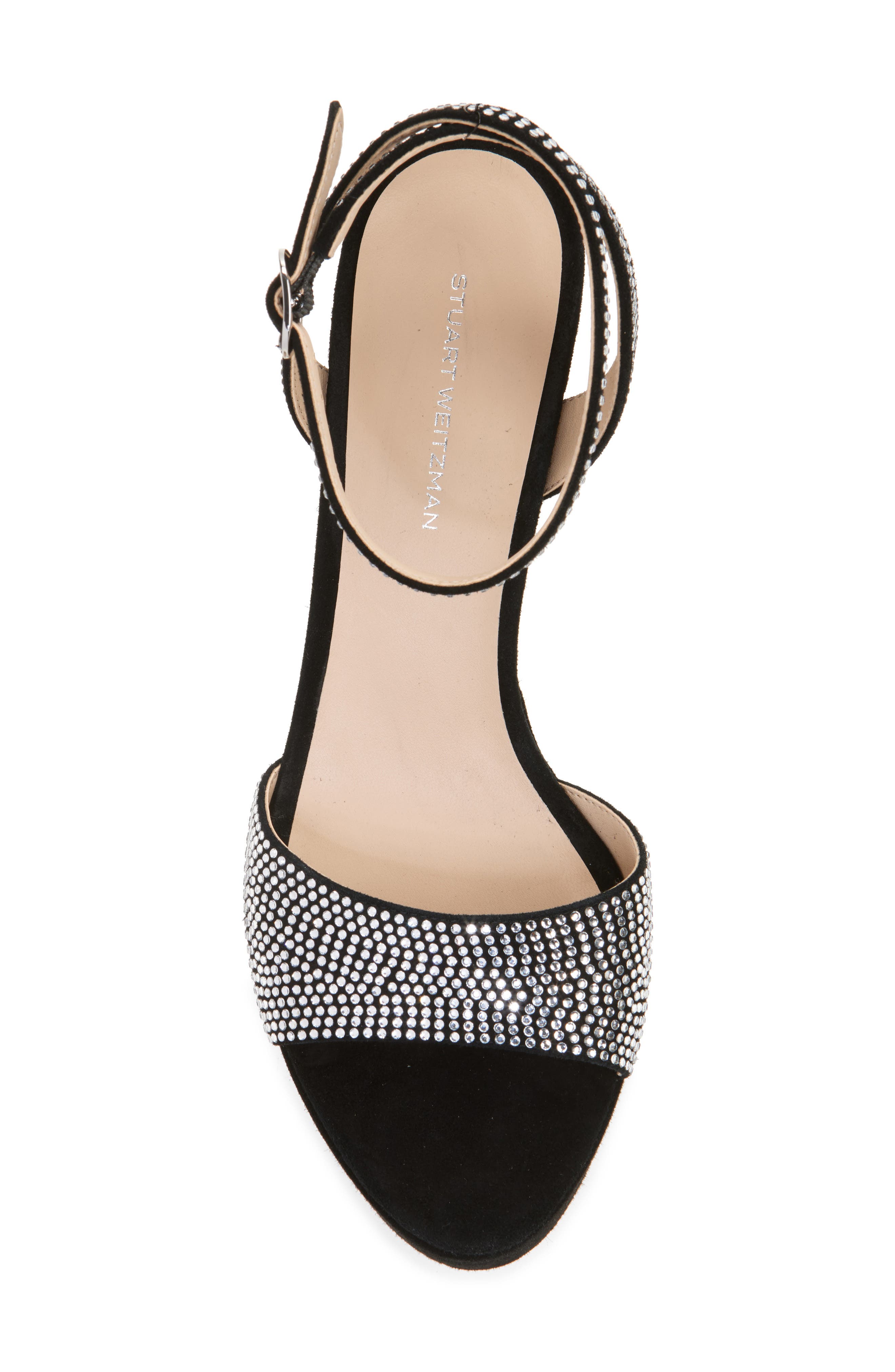 Stuart Weitzman Alaina Crystal Platform Sandal, Alternate, color, Clear/ Black