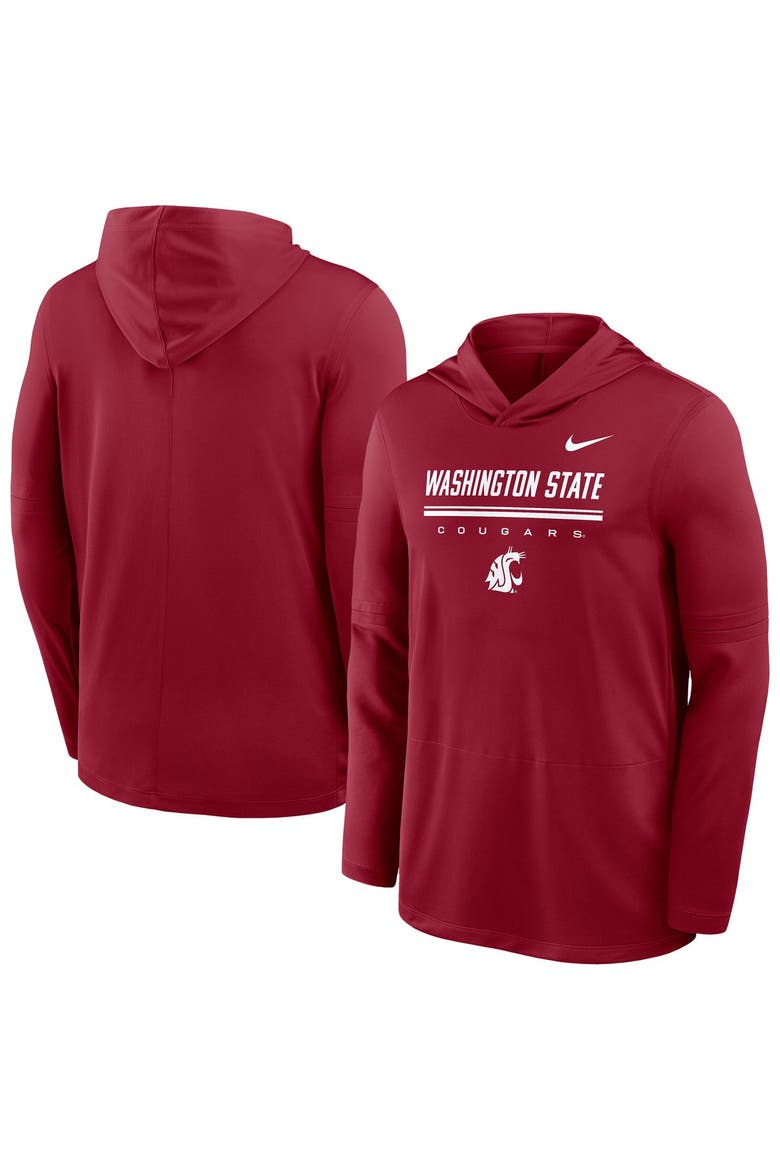 Men's Nike Crimson Washington State Cougars 2026 Sideline Dri-FIT Lightweight Hooded Top, Main, color, Crimson