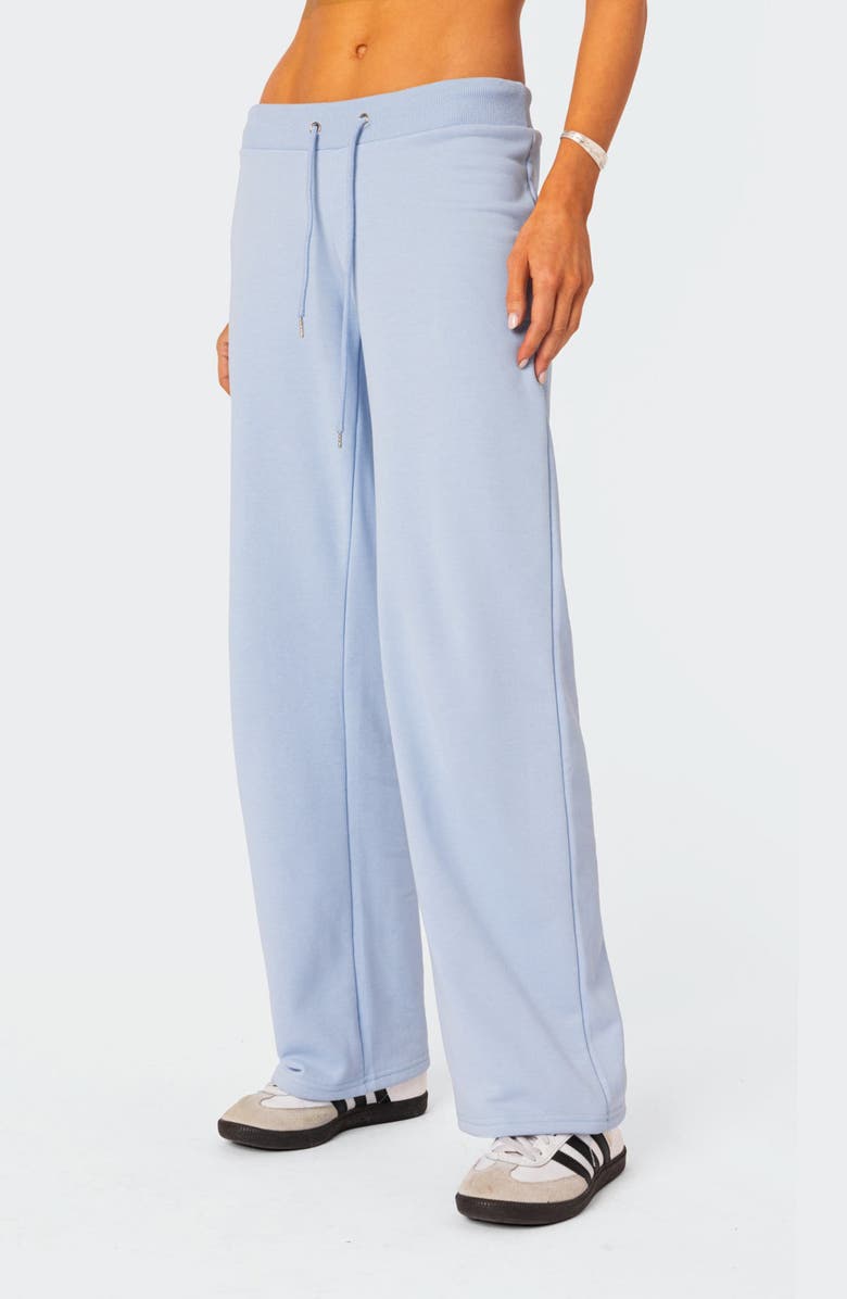 EDIKTED Quinn Cotton Blend Straight Leg Sweatpants, Alternate, color, Light-Blue