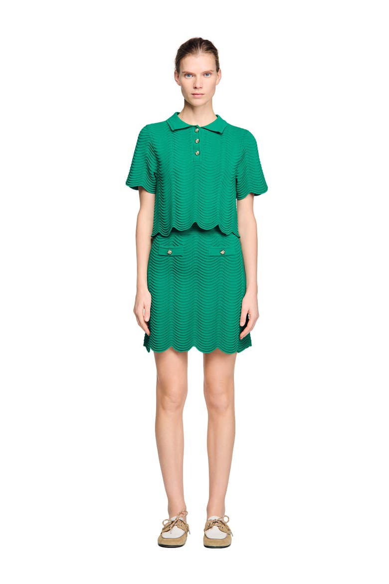 Short knit skirt, Alternate, color, Emeuraude green