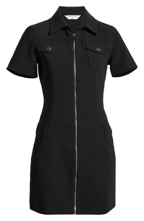 Amanda Uprichard Bianca Front Zip Minidress In Black