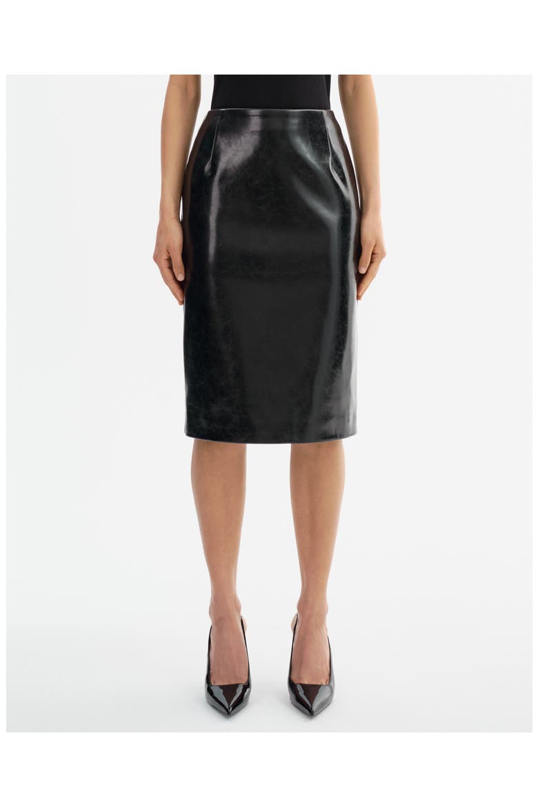 Georgia | Faux Leather Pencil Skirt, Main, color, Black
