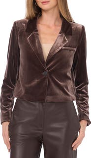 Halogen® Velvet Crop Blazer