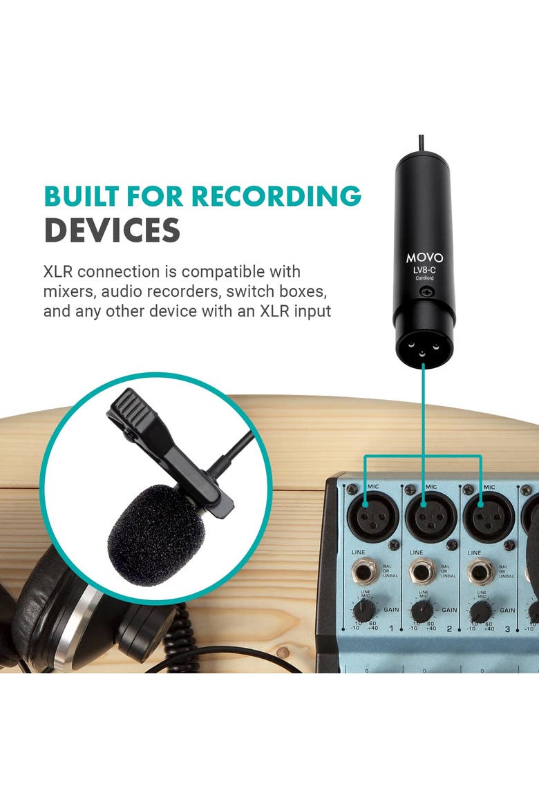 LV8-C Broadcast-Quality XLR Lavalier Mic - Cardioid Condenser, Alternate, color, Black