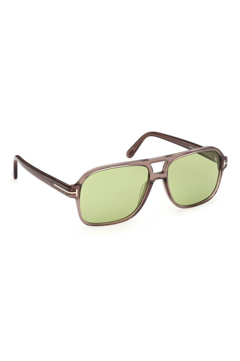 Madison 02 60mm Navigator Sunglasses, Alternate, color, SHINY MILKY BROWN ROSE GOLD T