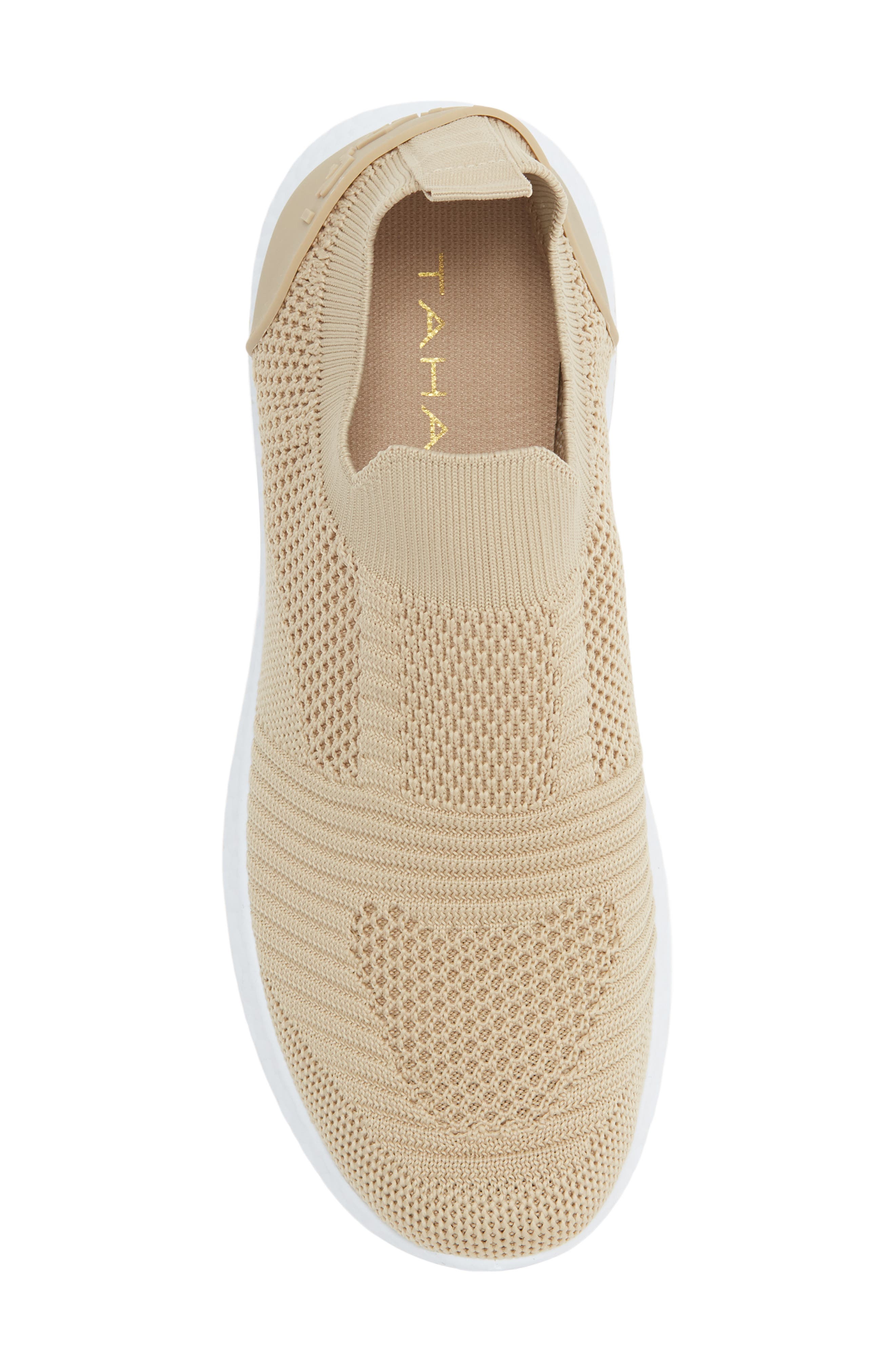 Tahari Knit Slip-On Sneaker, Alternate, color, Natural