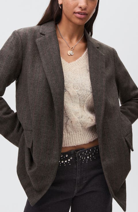 Herringbone Stripe Blazer