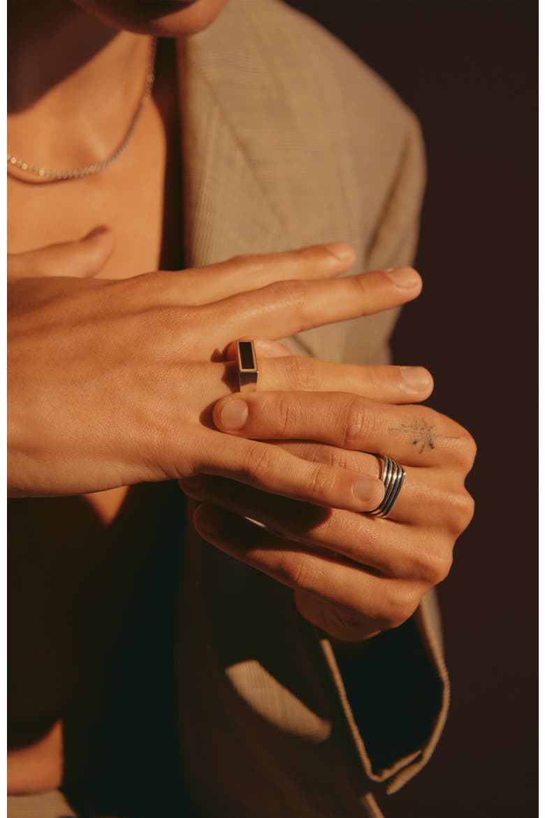 Rectangle Black Onyx Ring, Alternate, color, Silver