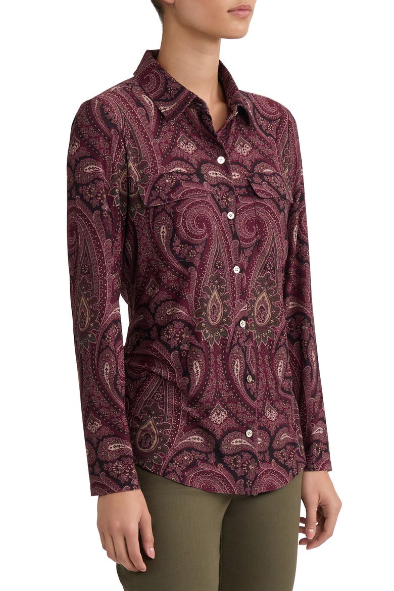 Paisley Button-Up Shirt, Alternate, color, CLASSIC WINE MULTI