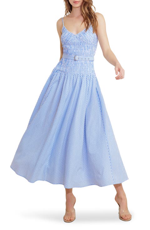 Smocked Bodice Cotton Blend Sundress