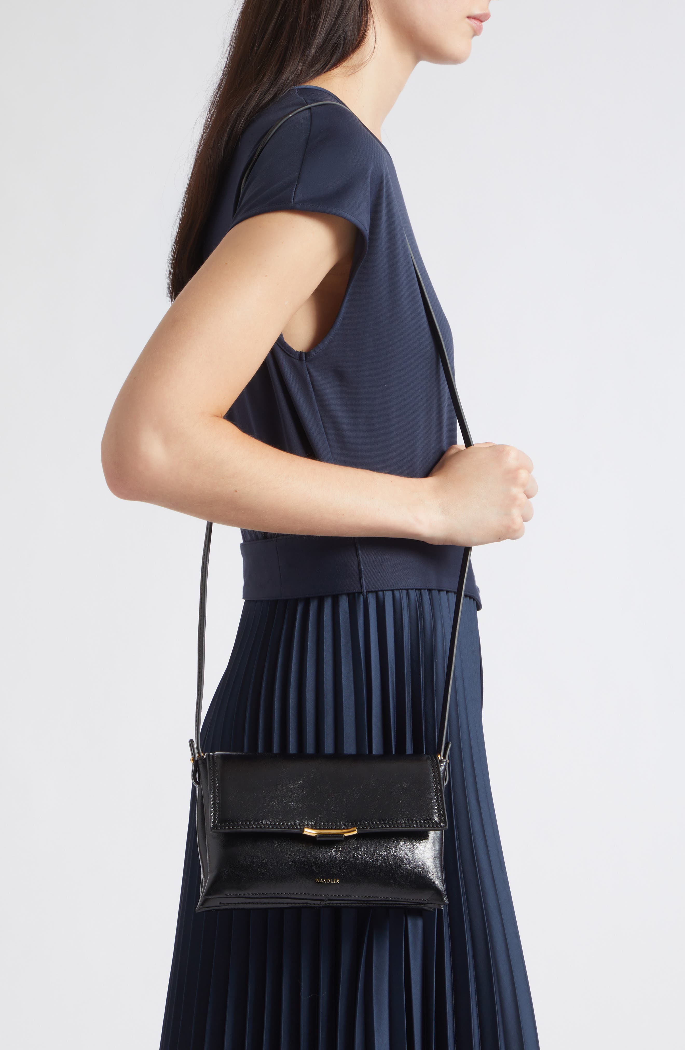 Ida Trio Leather Clutch, Alternate, color, BLACK GLAZE