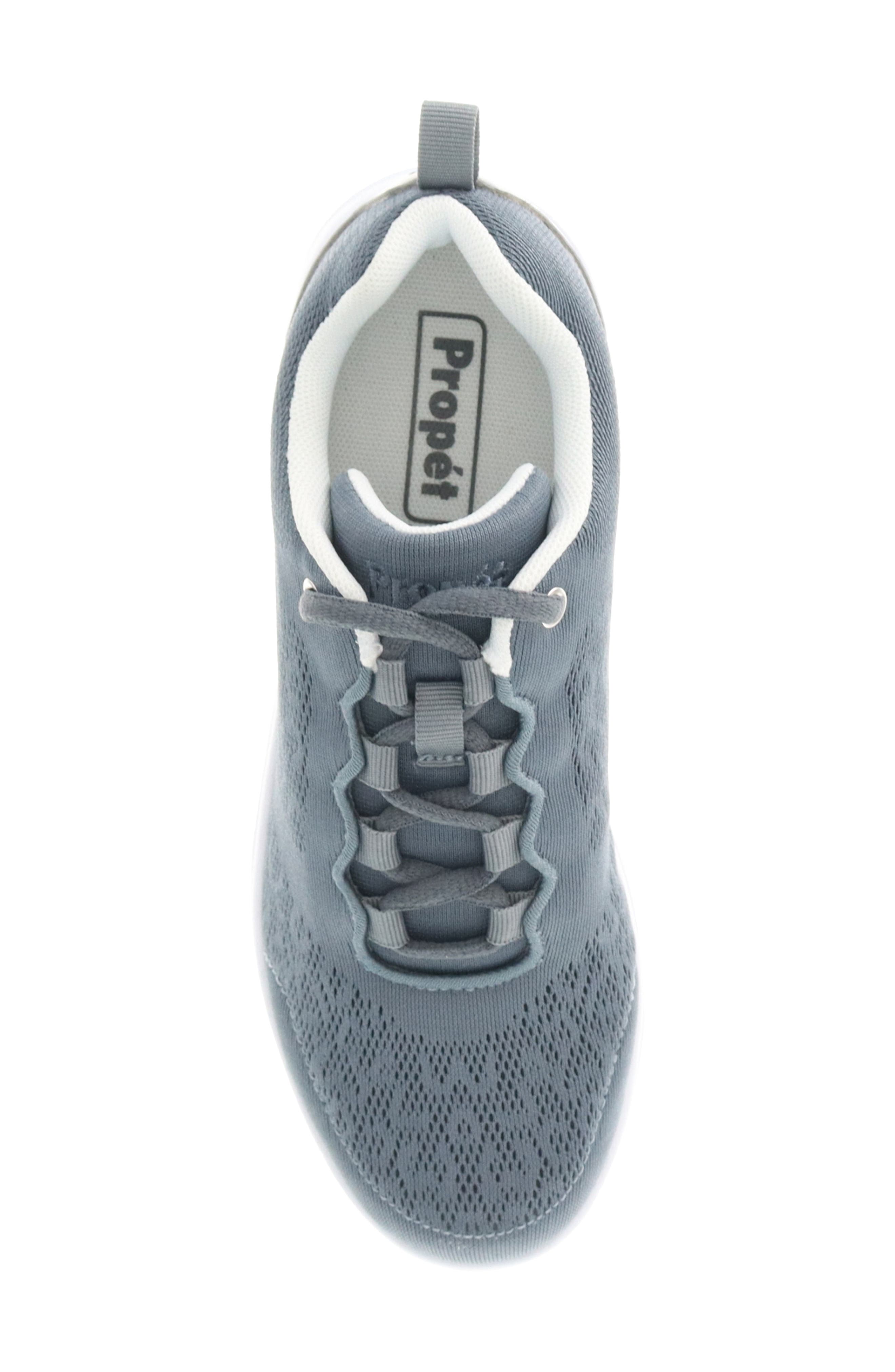 Propét TravelActiv Knit Lace-Up Sneaker, Alternate, color, Cape Cod Blue