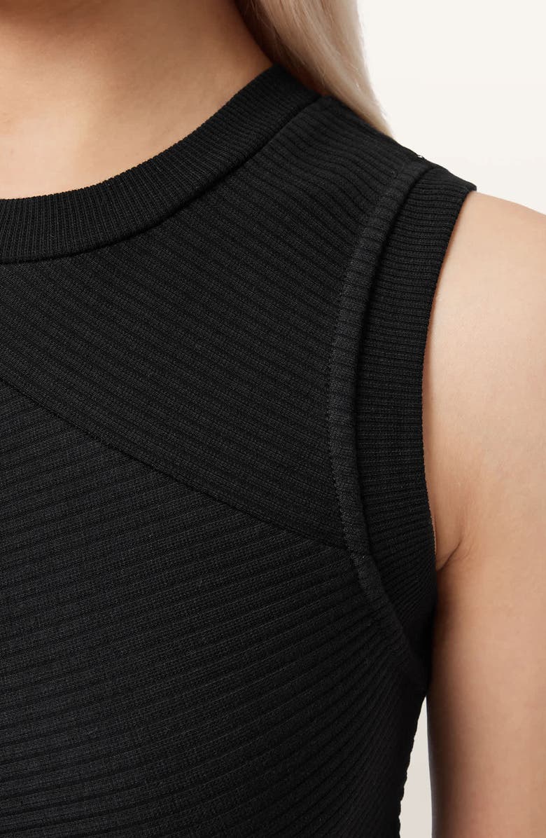 AllSaints Gia Sleeveless Asymmetric Maxi Dress, Alternate, color, Black