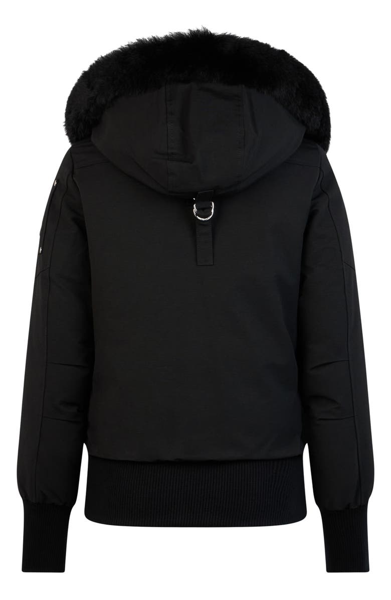 Moose Knuckles Original Debbie 650 Fill Power Down Hooded Bomber Jacket with Genuine Shearling Trim, Alternate, color, 