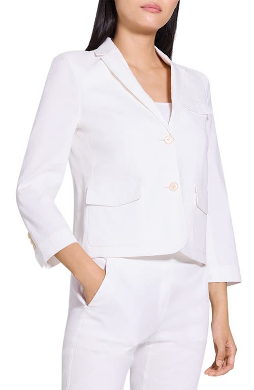 Theory Shrunken Linen Blend Jacket In White
