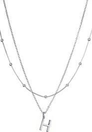 Adornia Initial Pendant Layered Chain Necklace