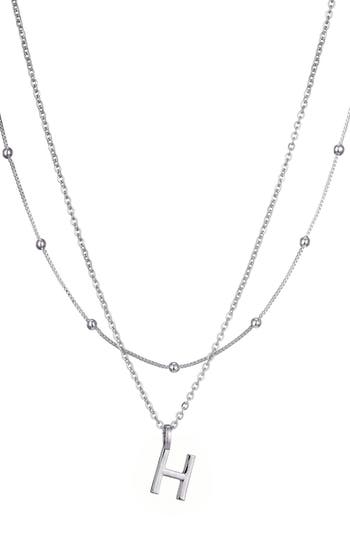 Adornia Initial Pendant Layered Chain Necklace In Silver