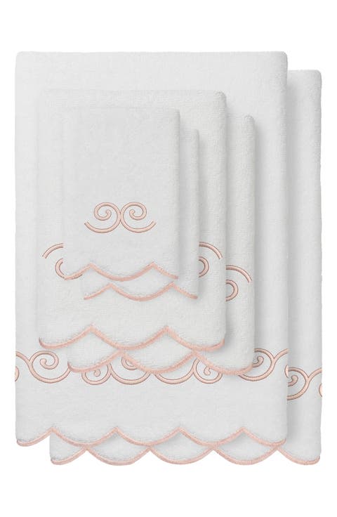 6-Piece Symmetra Embroidered Turkish Cotton Towel Set