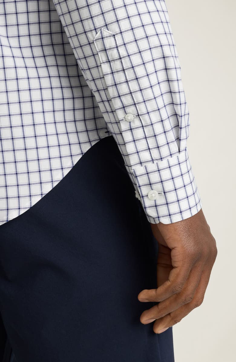 Bonobos Tech Slim Fit Solid Button-Up Shirt, Alternate, color, Horden Check - Blue Depths