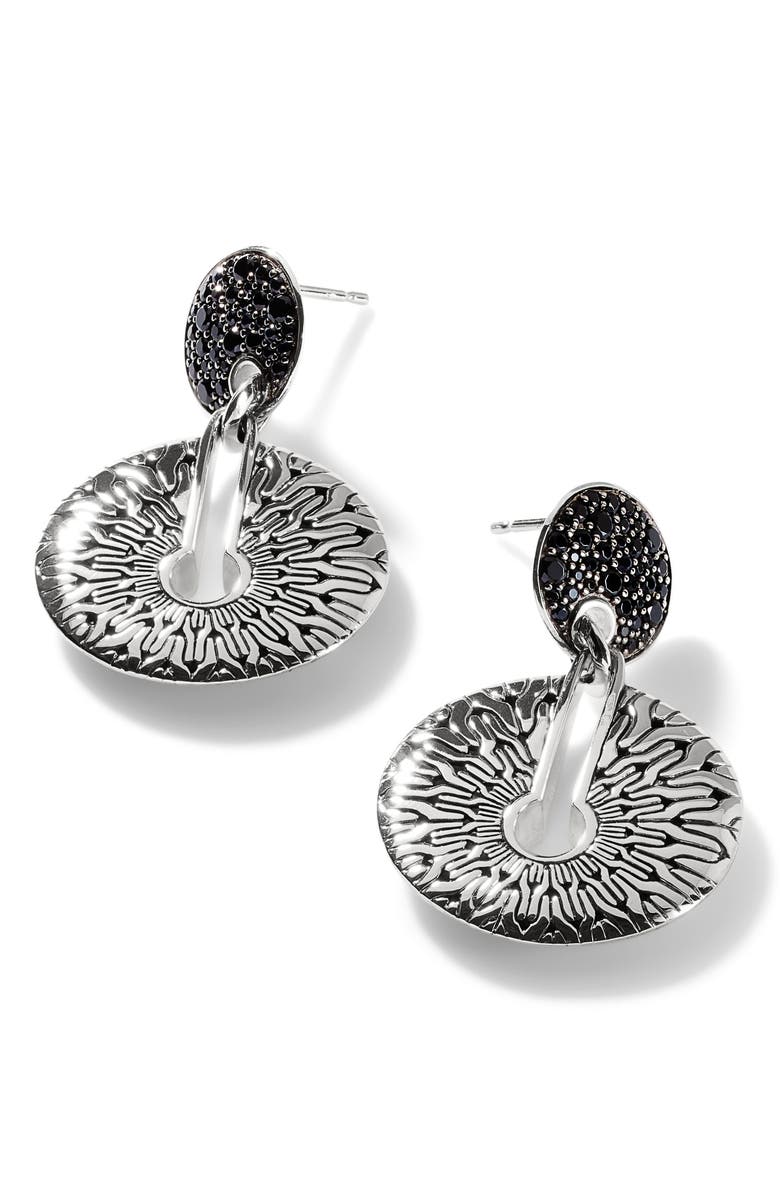 John Hardy Radial Drop Earrings, Main, color, Black