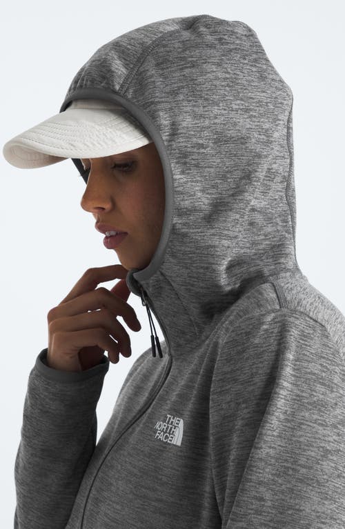 Shop The North Face Canyonlands Full Zip Hooded Fleece Jacket In Tnf Medium Grey Heather-npf