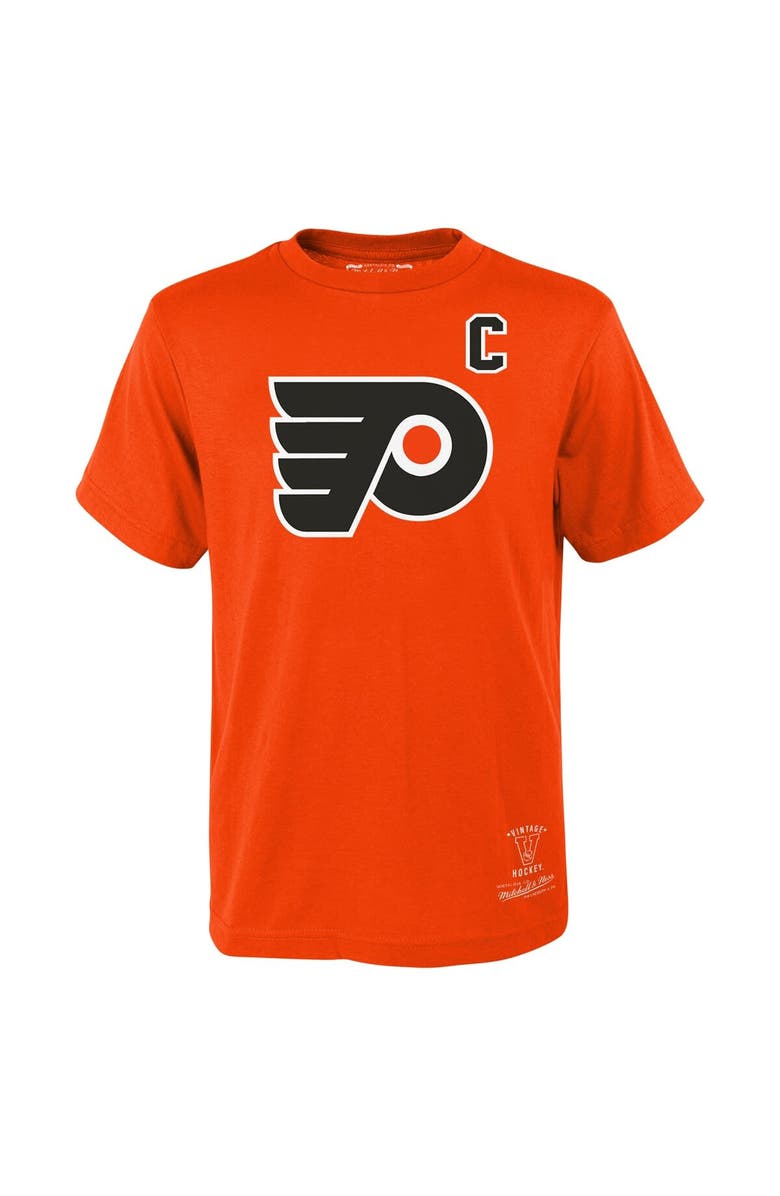 Mitchell & Ness Youth Mitchell & Ness Eric Lindros Orange Philadelphia Flyers Name & Number T-Shirt, Alternate, color,
