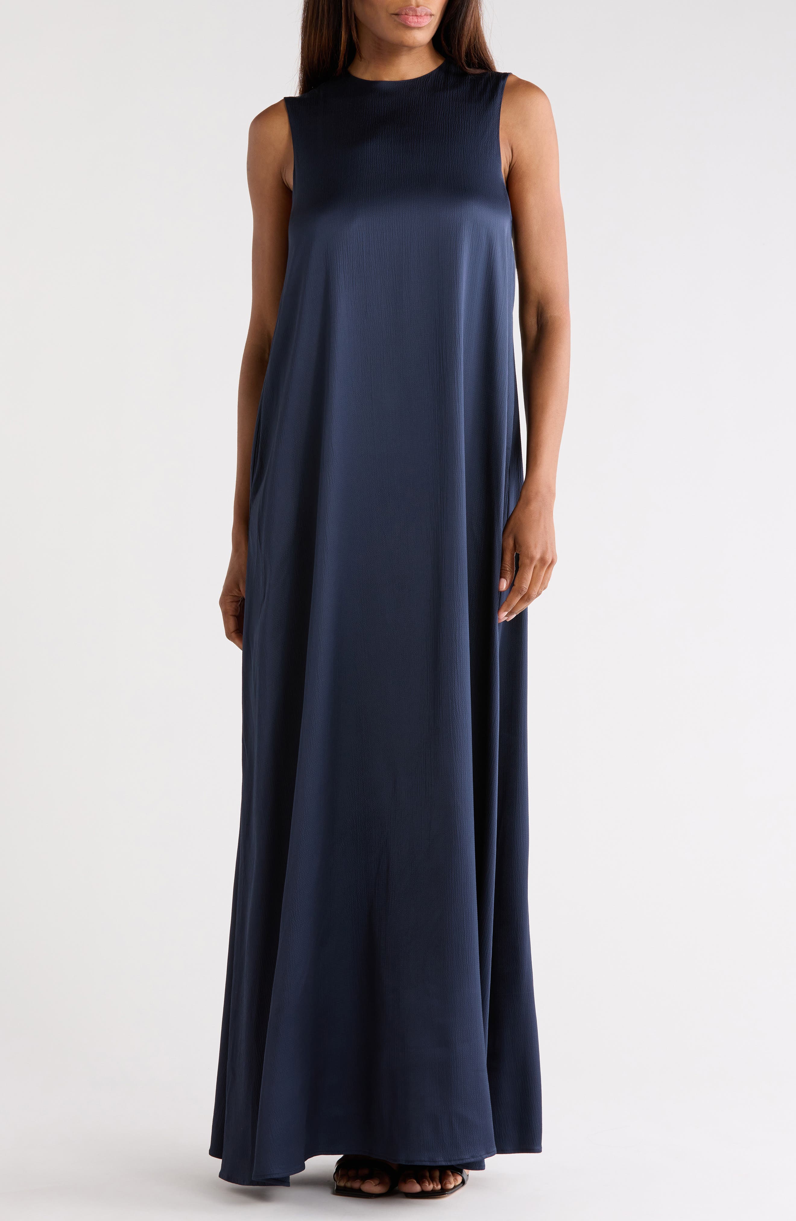 TWP Capitol Sleeveless Hammered Satin Gown