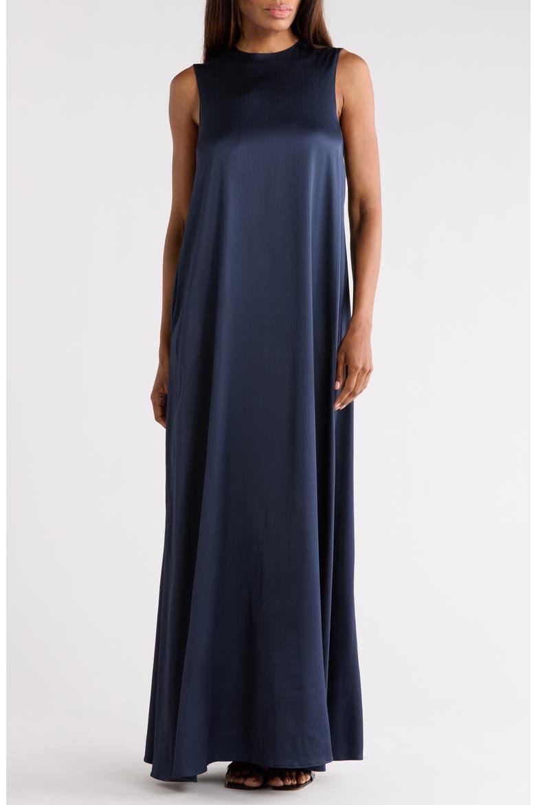 Capitol Sleeveless Hammered Satin Gown, Main, color, PARISIAN NIGHT