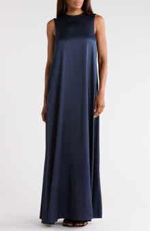 TWP Capitol Sleeveless Hammered Satin Gown