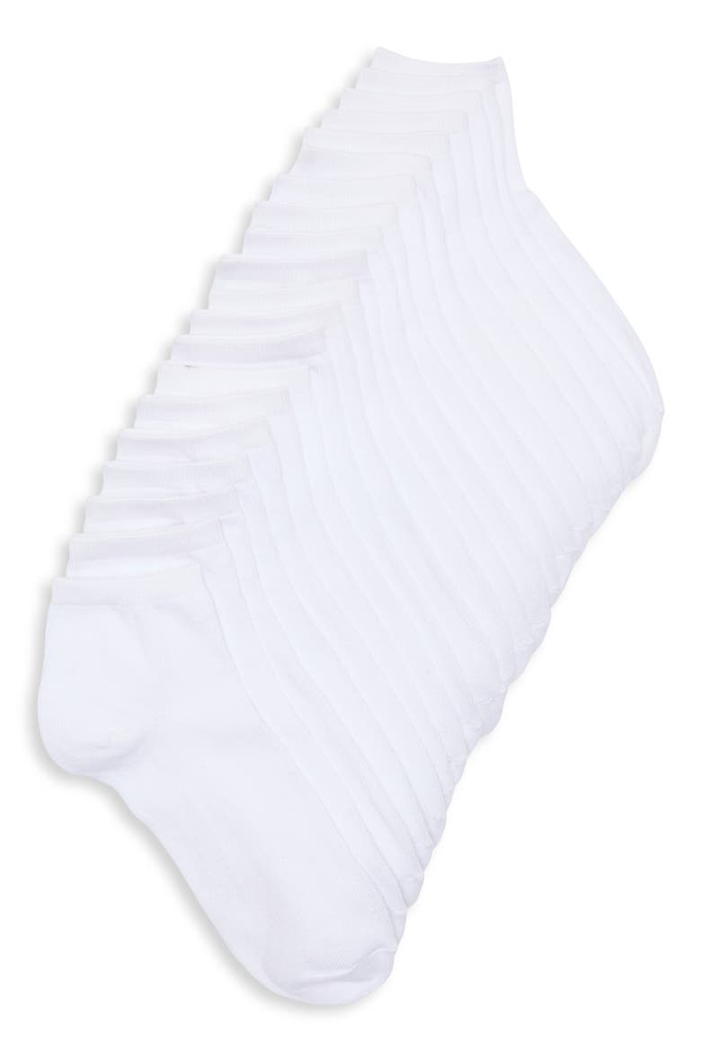 10-Pack Everyday Essential Quarter Socks, Main, color, WHITE