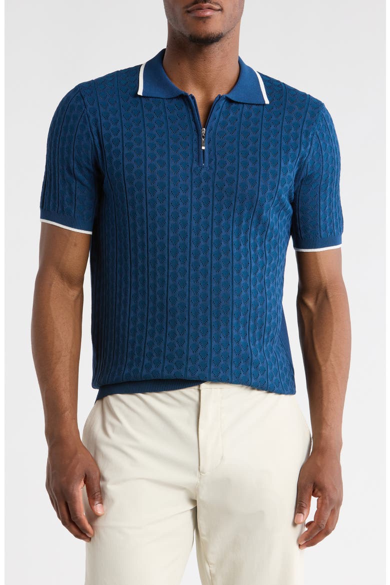 Slim Fit Polo Sweater, Main, color, E.BLUE