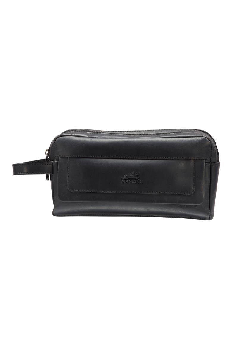 Two-Compartment Toiletry Bag, Main, color, BLACK