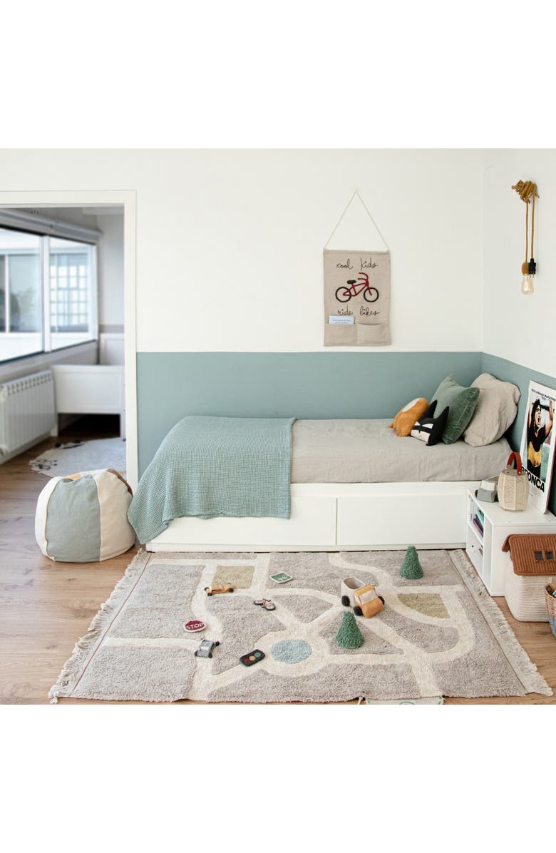 Lorena Canals Wall pocket hanger Cool Kids Ride Bikes, Alternate, color, Natural, Dark Grey, Dark Red