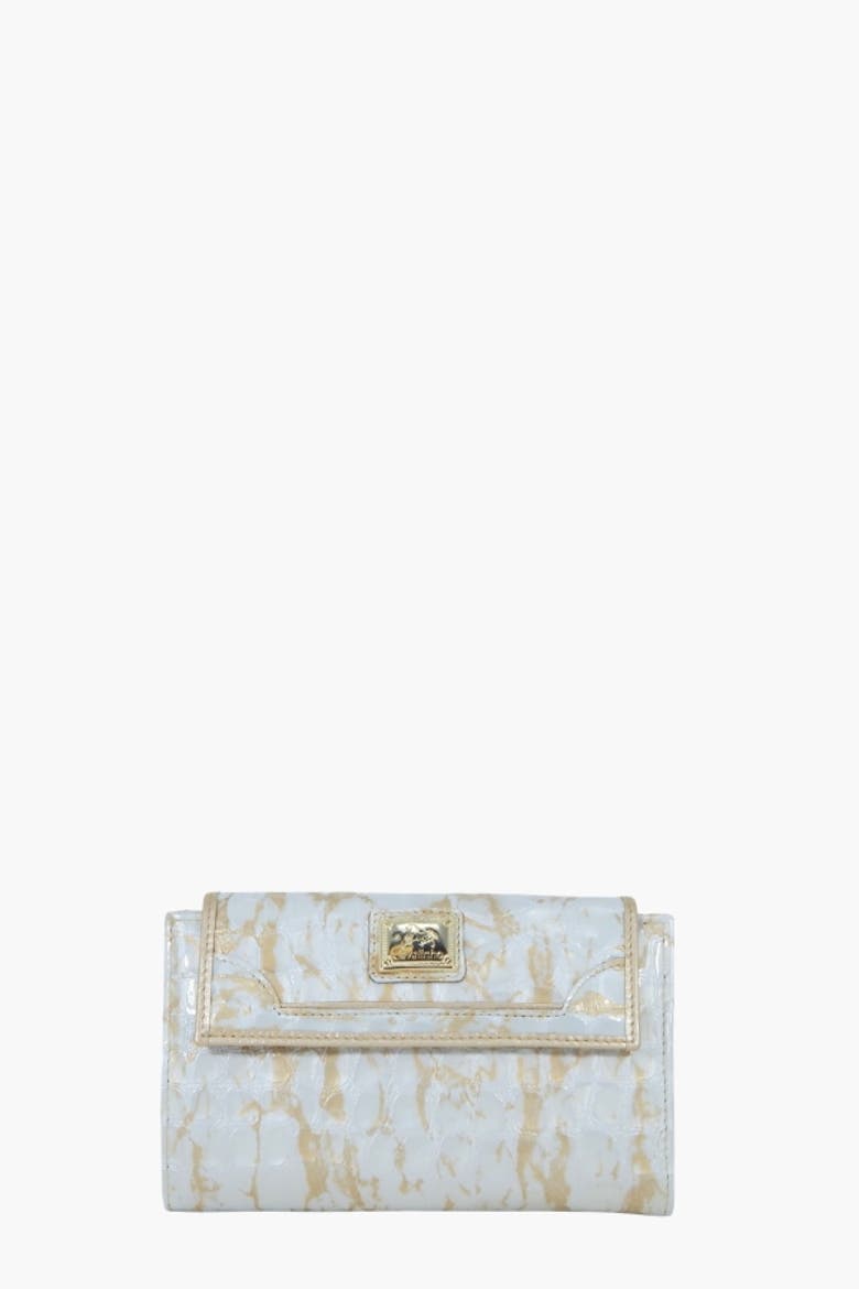 Gallop Patent Leather Wallet 206, Main, color, Beige / White
