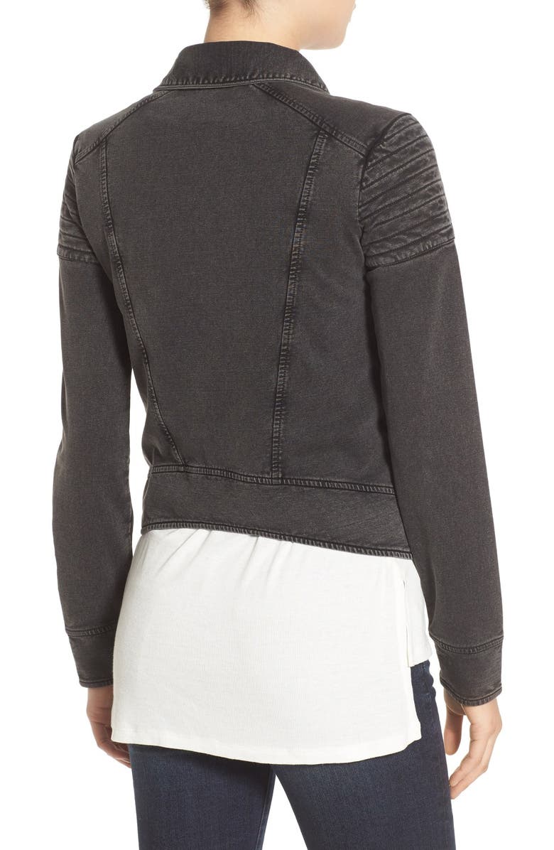 BP. Stretch Knit Moto Jacket, Alternate, color,