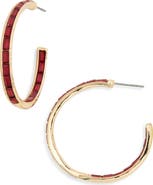 NORDSTROM RACK 30mm Inside Out Baguette Hoop Earrings