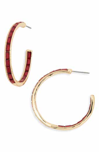 NORDSTROM RACK 30mm Inside Out Baguette Hoop Earrings