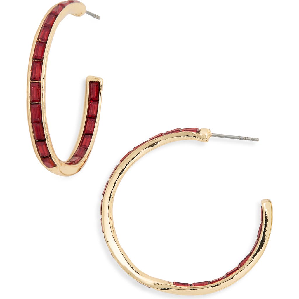 Nordstrom Rack 30mm Inside Out Baguette Hoop Earrings In Multi