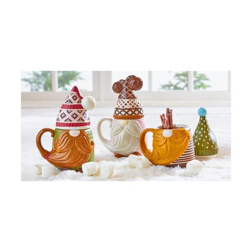 Tag Thor Gnome Lidded Mug Ceramic Drinkware For Christmas In Green